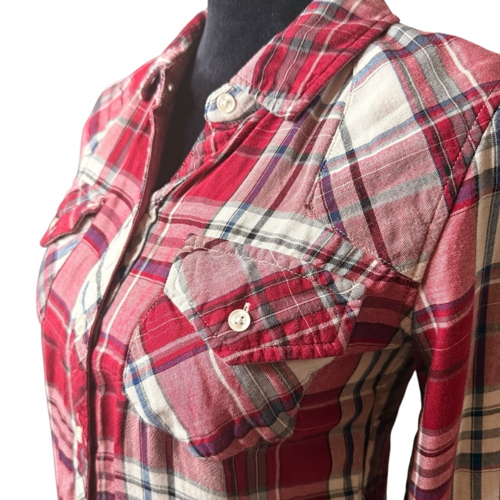 Rails | Red Plaid Double Lined Button Down Shirt … - image 2